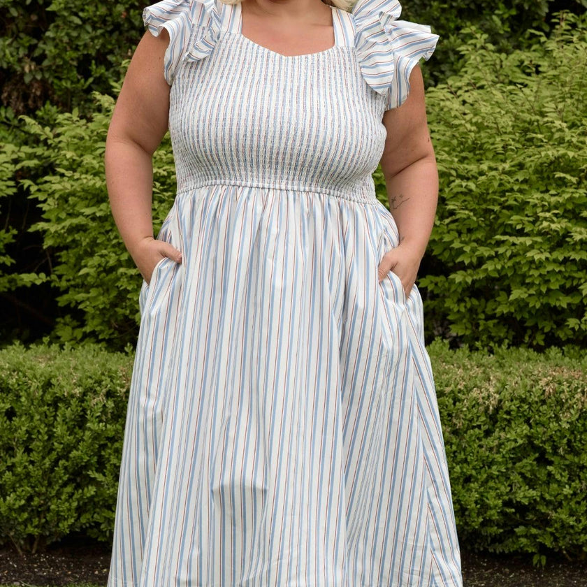 Hattie Dress in Heritage Stripe