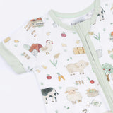 Cute Farm Animals Uni - Shortie 2 Way Zipper Romper