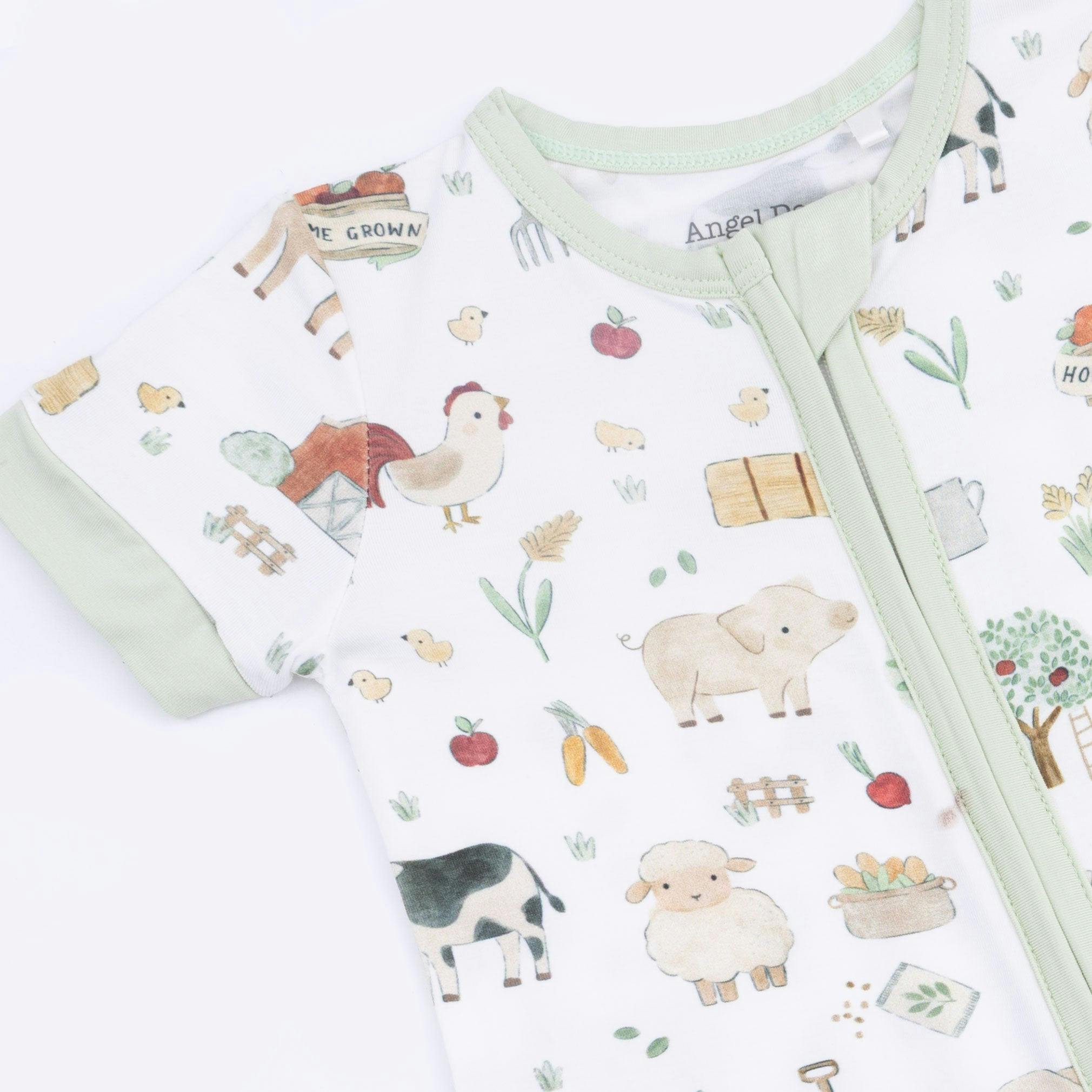 Cute Farm Animals Uni - Shortie 2 Way Zipper Romper
