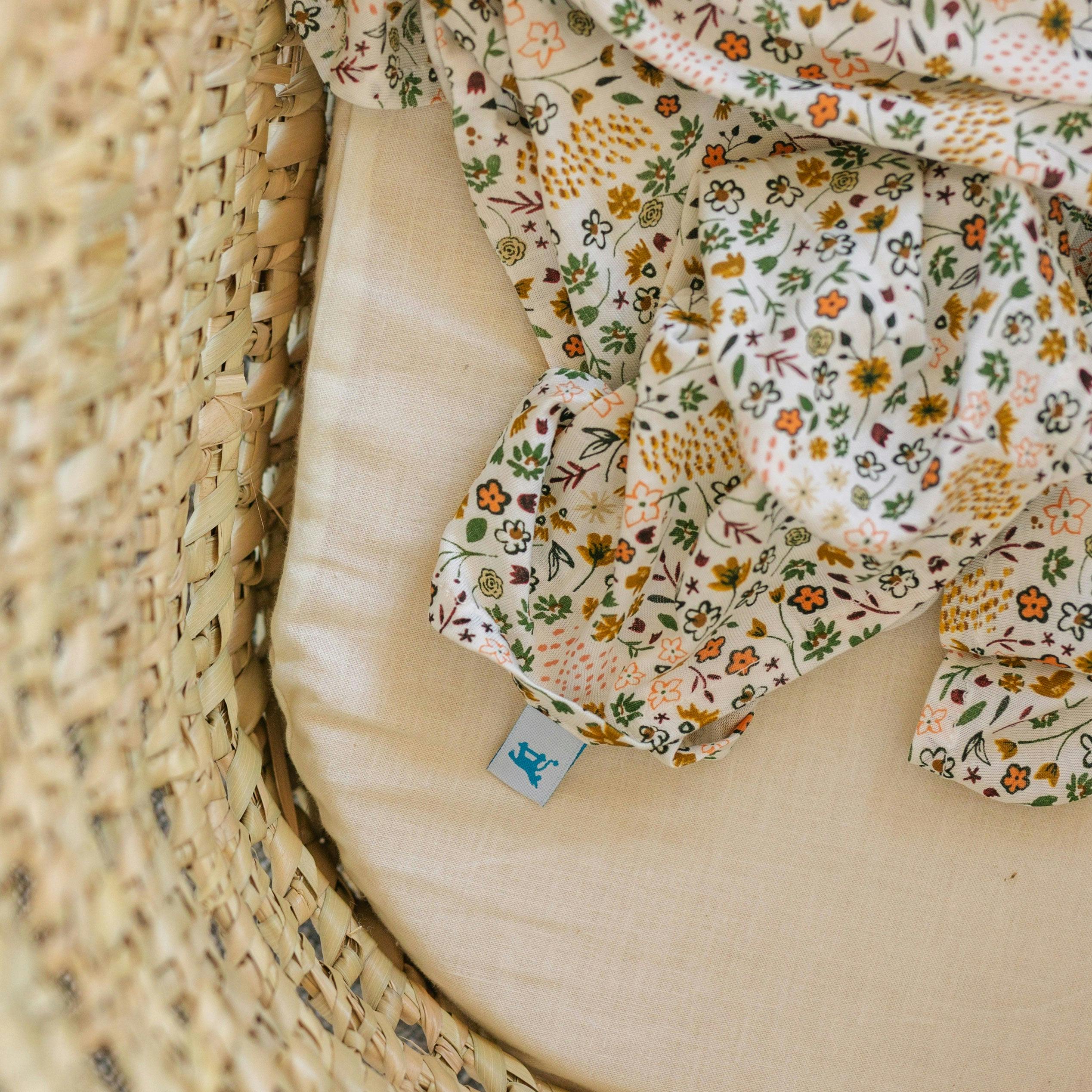 Stretch Knit Swaddle Blanket - Pressed Petals
