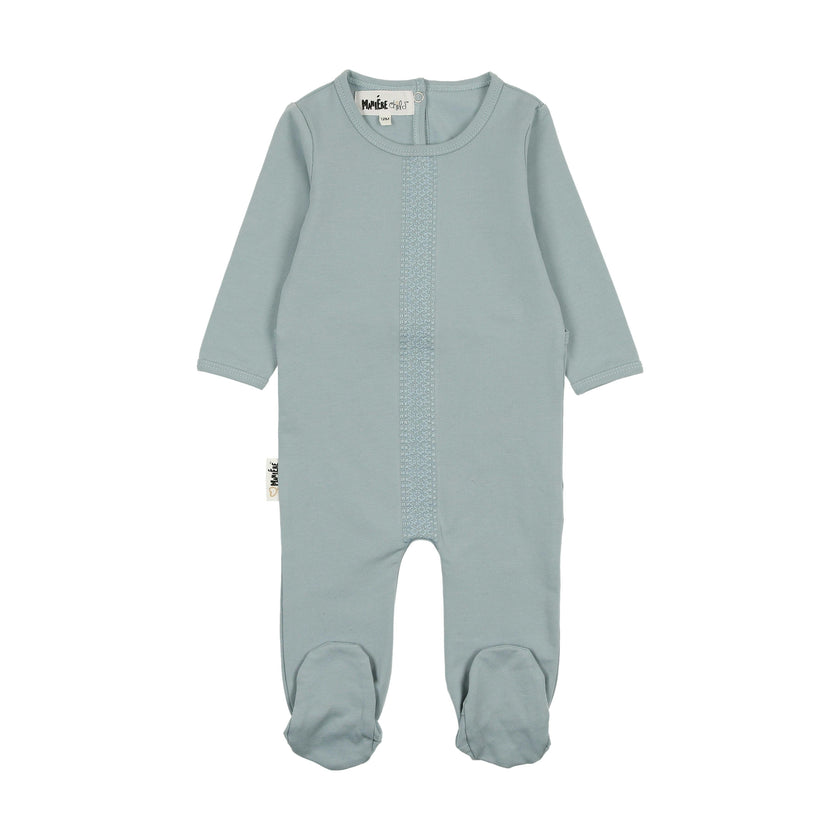 Elegant Embroidered Long Sleeve Footie