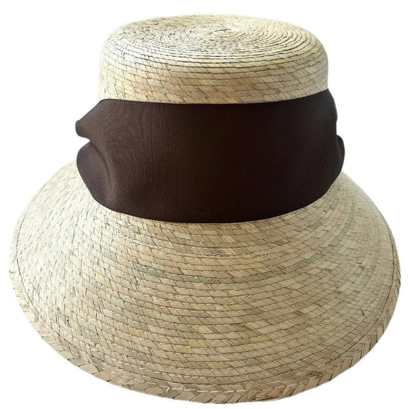 Clematis Bucket Hat (PreOrder Shipping June 15th) - Chocolate Brown Wide & Short Grosgrain Ribbon
