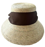 Clematis Bucket Hat (PreOrder Shipping June 15th) - Chocolate Brown Wide & Short Grosgrain Ribbon