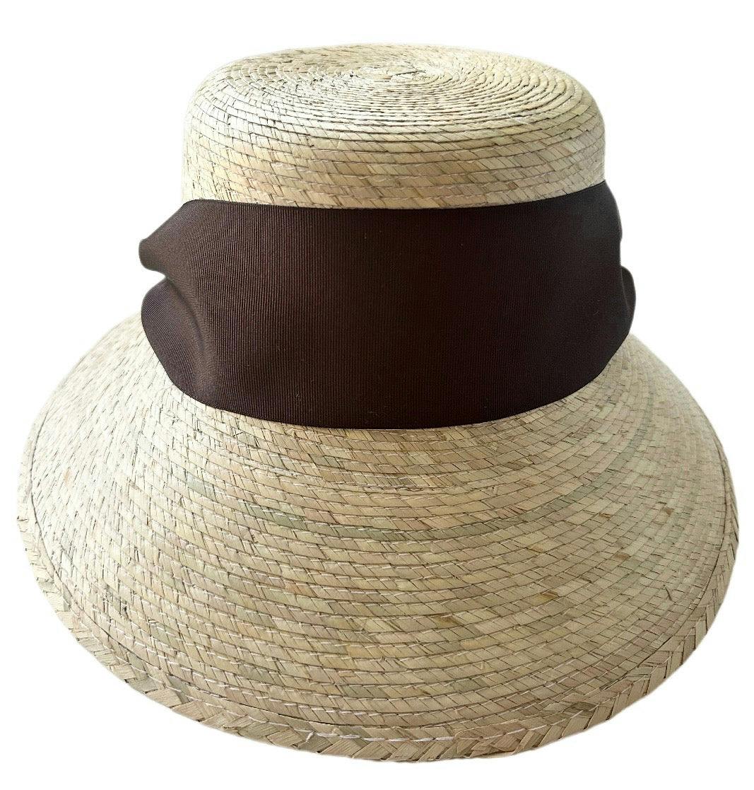 Clematis Bucket Hat (PreOrder Shipping June 15th) - Chocolate Brown Wide & Short Grosgrain Ribbon
