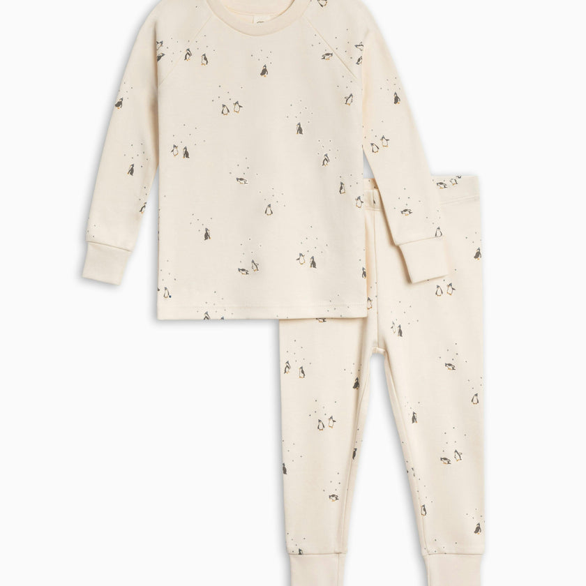 2 Piece Long Sleeve Jammie Set Basket / Cranberry