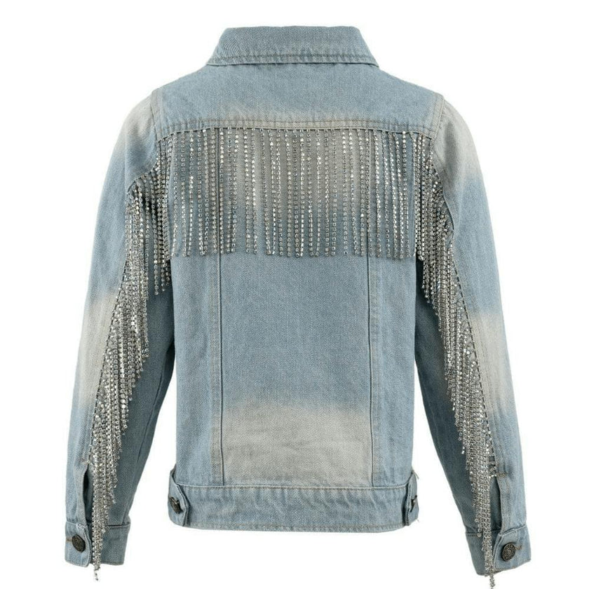 Crystal Tassel Denim Jacket
