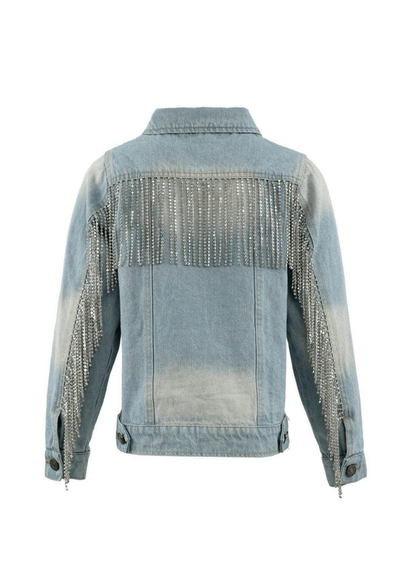 Crystal Tassel Denim Jacket