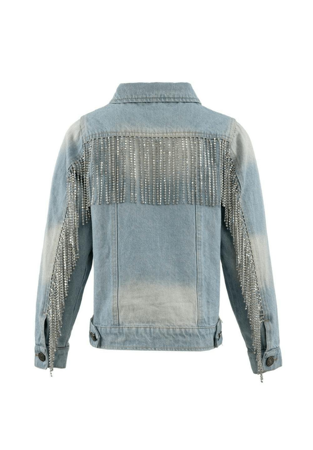 Crystal Tassel Denim Jacket