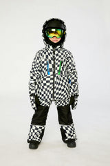 Two Piece Teknik Snowsuit White Checkered Print