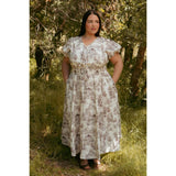 Zaza Midi Dress in Brown Toile