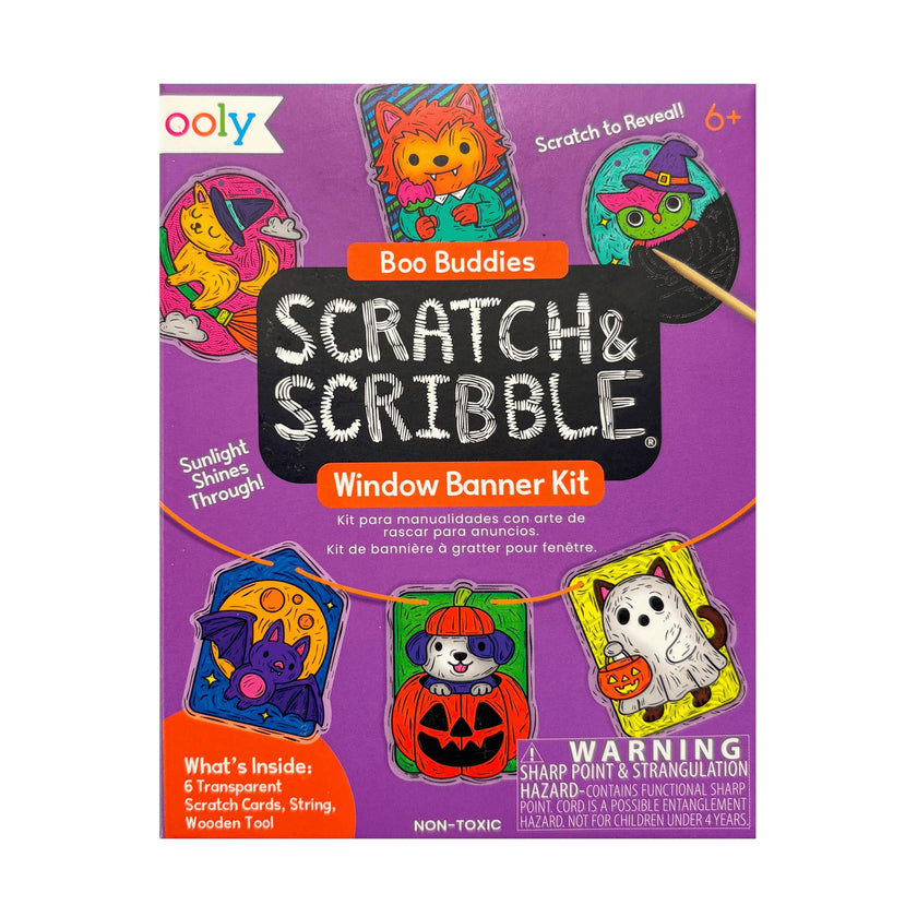 Scratch & Scribble Mini Window Banner Kit - Boo Buddies - 6 Cards
