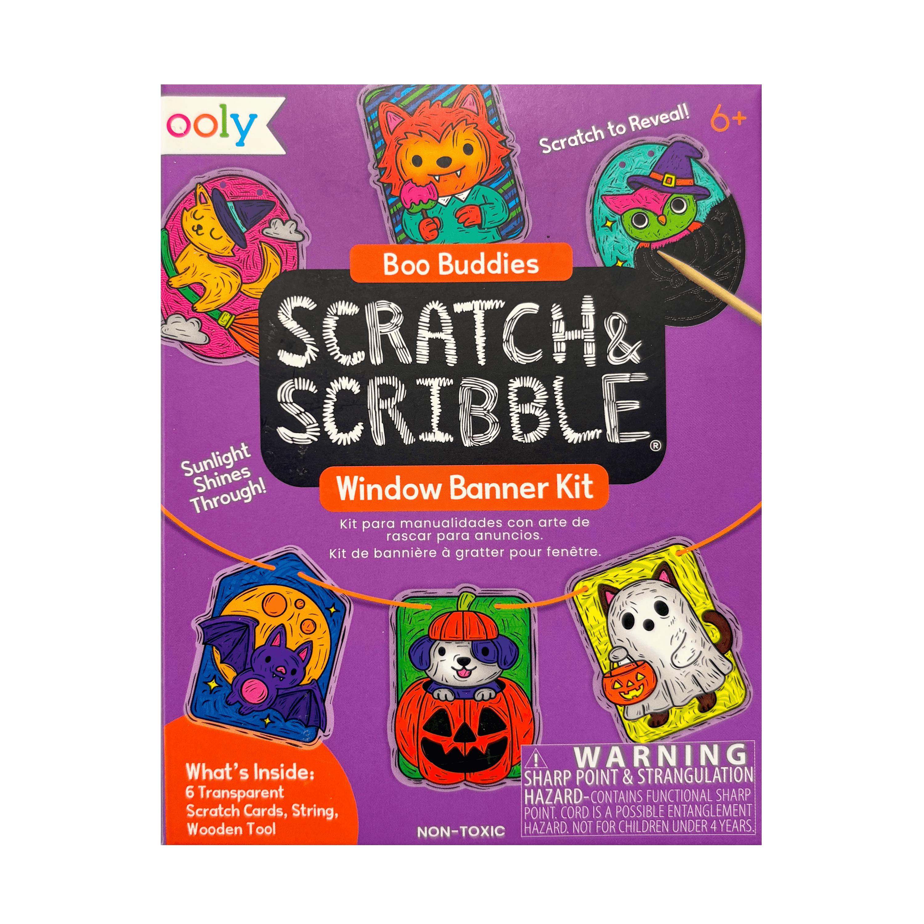 Scratch & Scribble Mini Window Banner Kit - Boo Buddies - 6 Cards