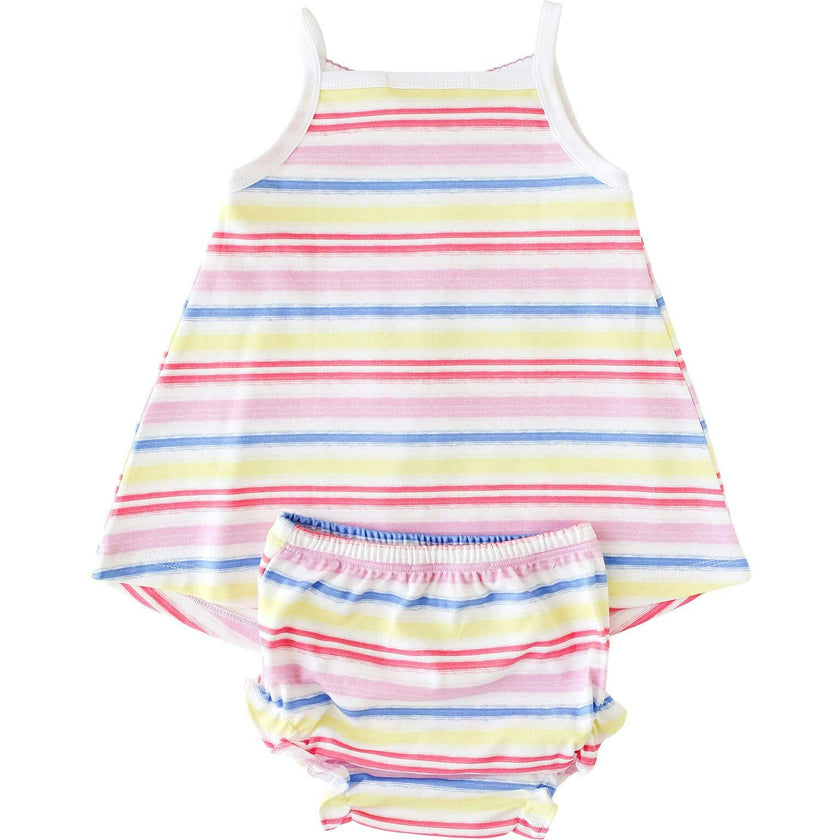 Rainbow Stripe Smocked Tank Dress