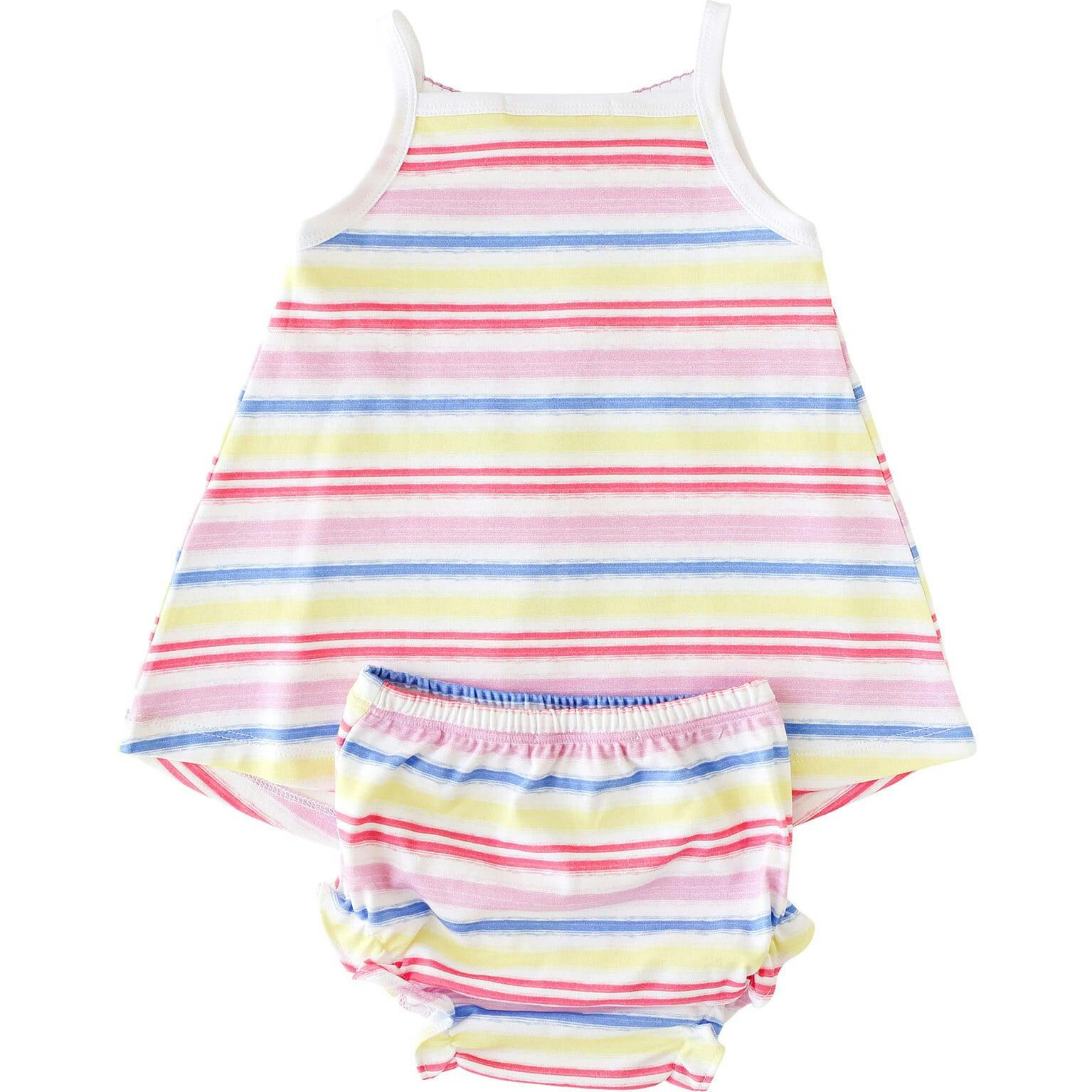 Rainbow Stripe Smocked Tank Dress