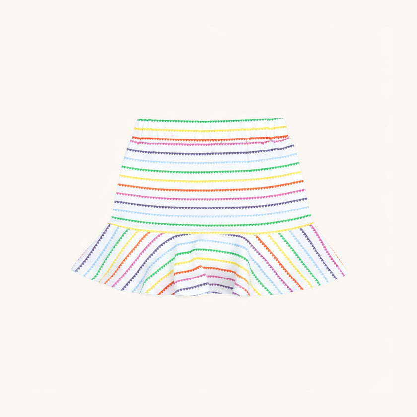 Tennis Skirt in Rainbow Heart Stripe