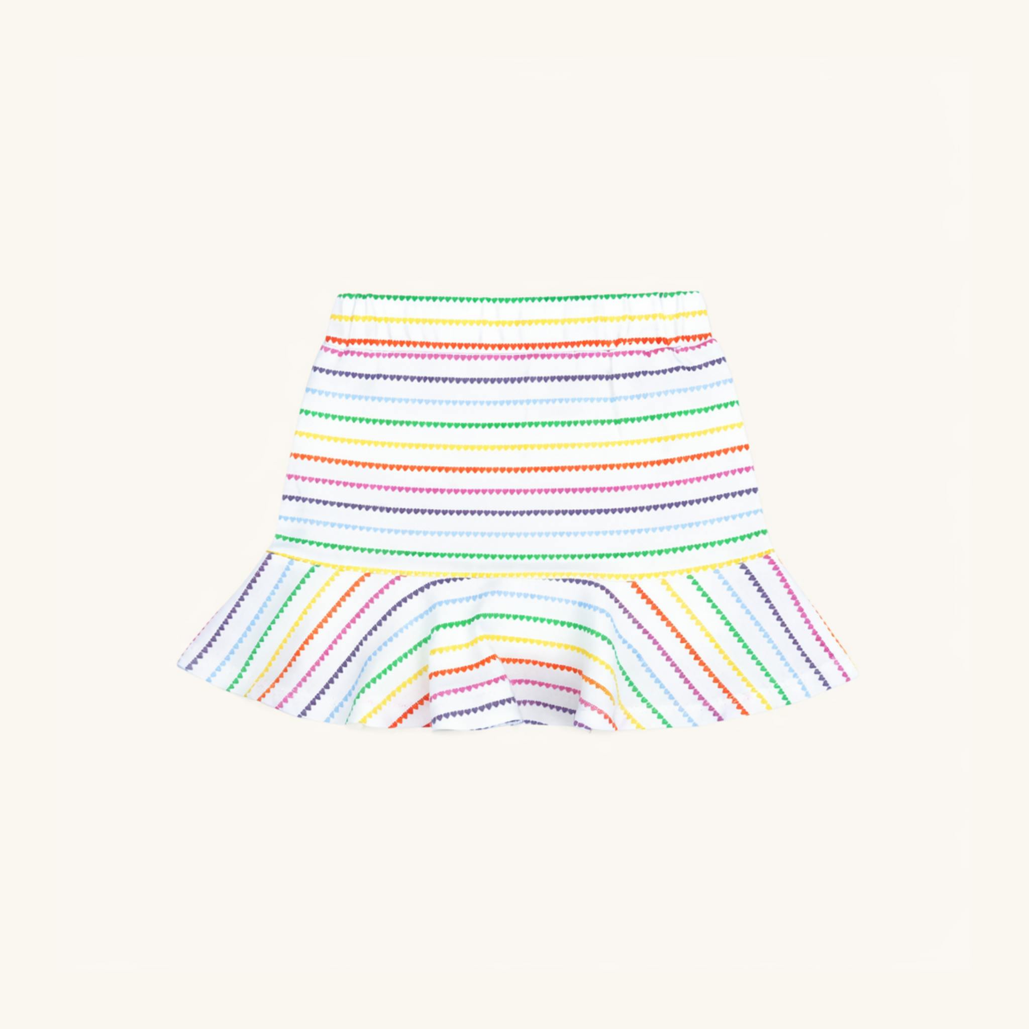 Tennis Skirt in Rainbow Heart Stripe