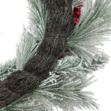 26" Flocked Pinecone, Berry & Ornament Wreath Pre-Lit