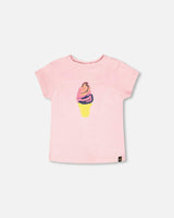 Organic Cotton Jersey Ice Cream T-Shirt Pink