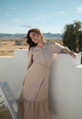 WRAP RUFFLE DRESS