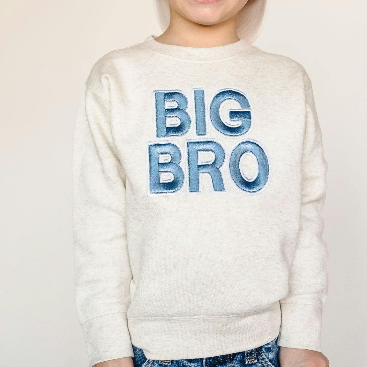 Big Bro Embroidered Patch Sweatshirt - Natural Heather