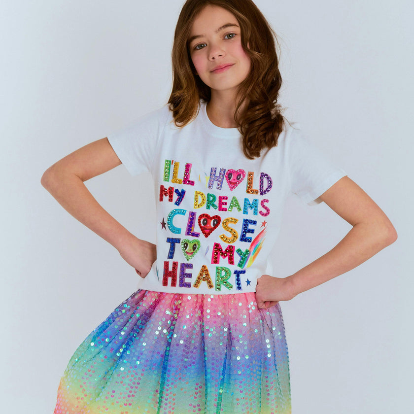 Rainbow Sequin Short Skirt