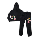 Girl's (8-14) Butter Fleece Hooded Sweatshirt with Assorted Patches