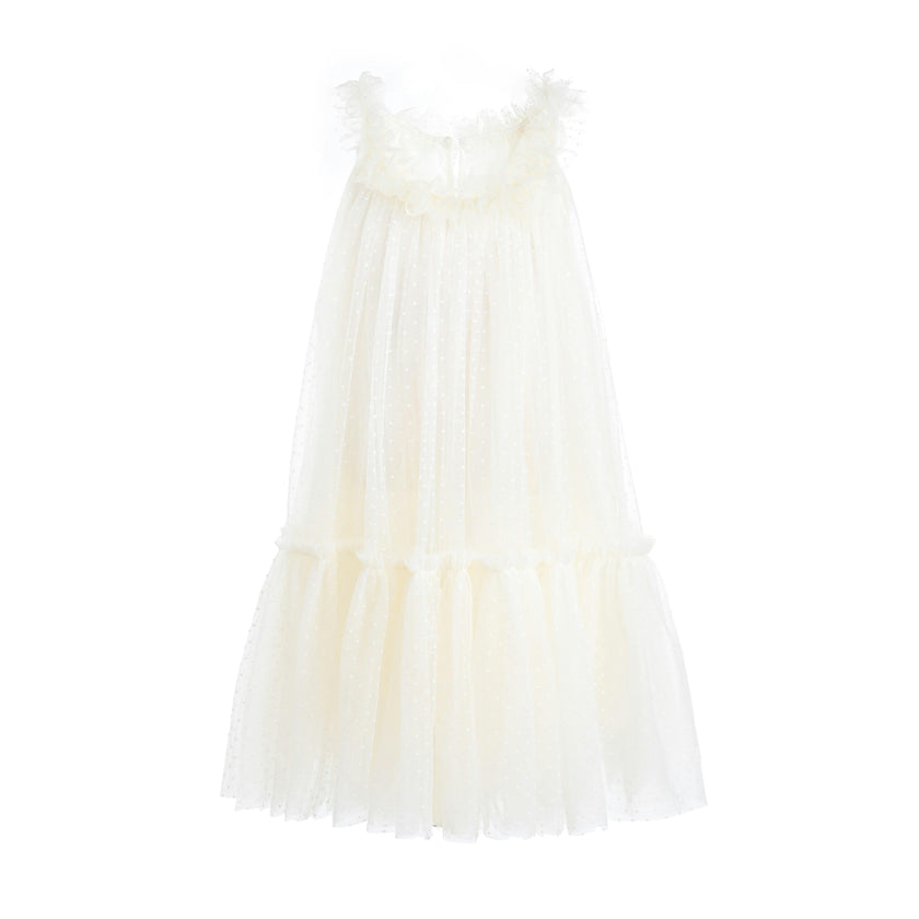 Delicate Dotted Ruffle Tier Dress