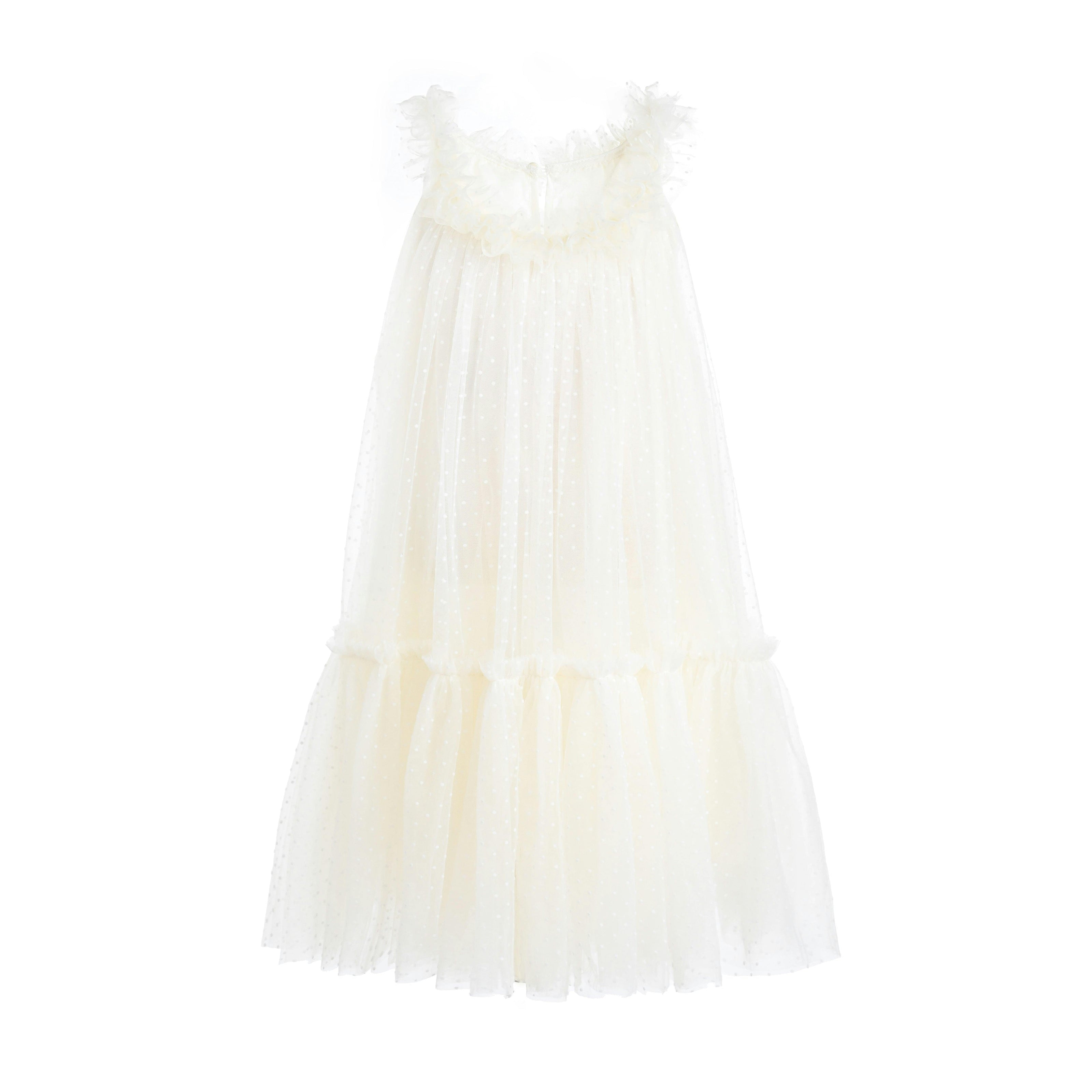 Delicate Dotted Ruffle Tier Dress