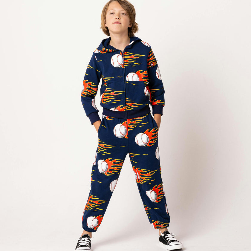 Max Reversible Rain Jacket Windbreaker, Baseball Fire