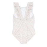girls antique floral ruffle one piece