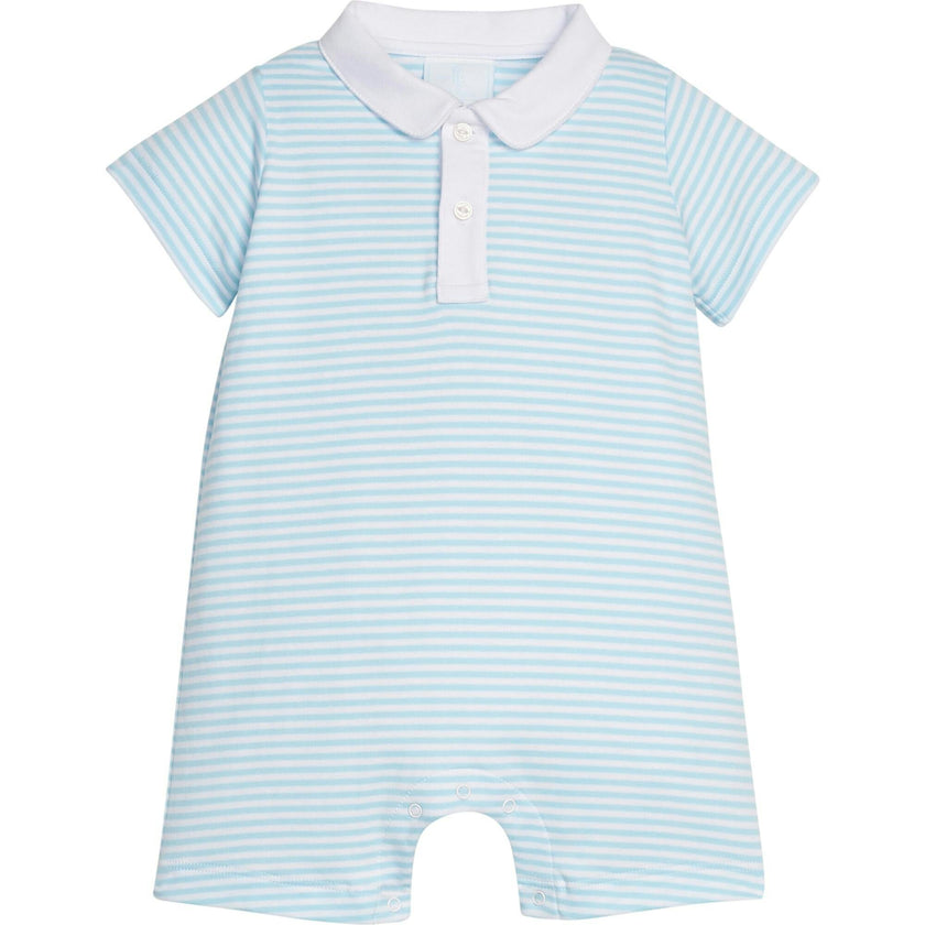 Peter Pan Polo Romper - Sky Stripe