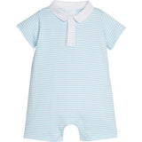 Peter Pan Polo Romper - Sky Stripe