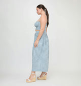 The Maisie Crop Top - Lagoon Gingham