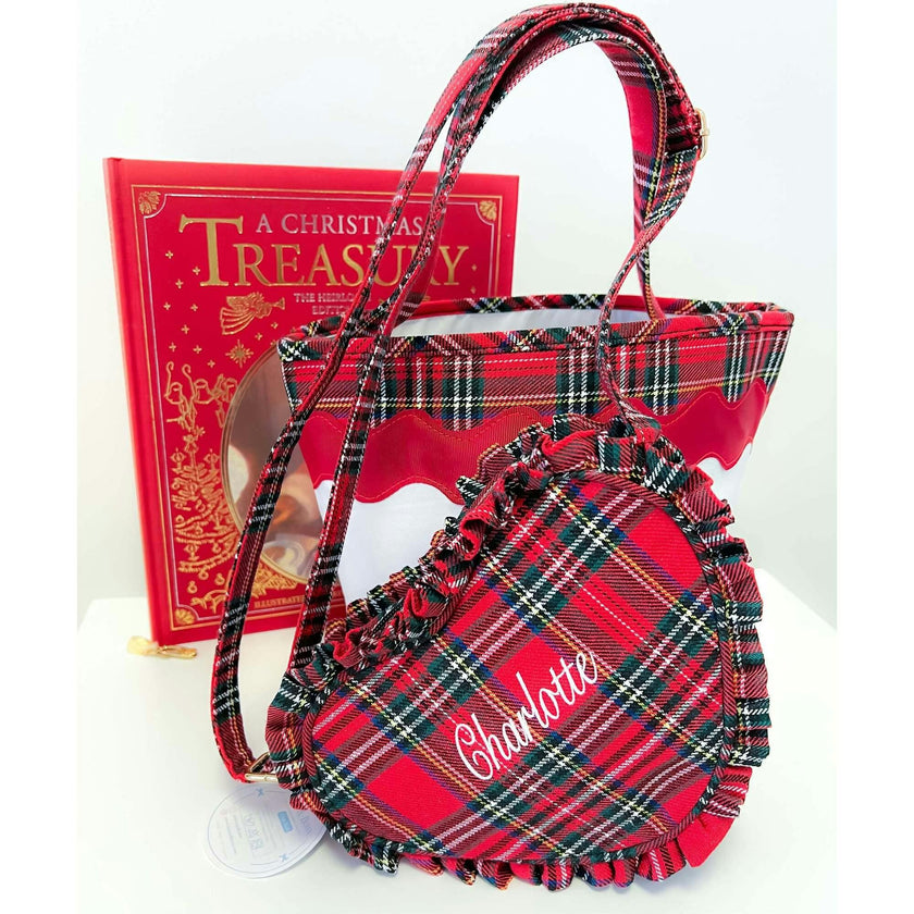 Customizable Plaid Heart Purse