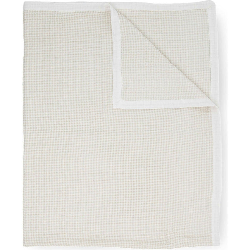 Cotton Muslin Quilted Throw - Adobe Checker