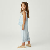 Organic Eyelet Top And Pant Set - Light Blue Eyelet