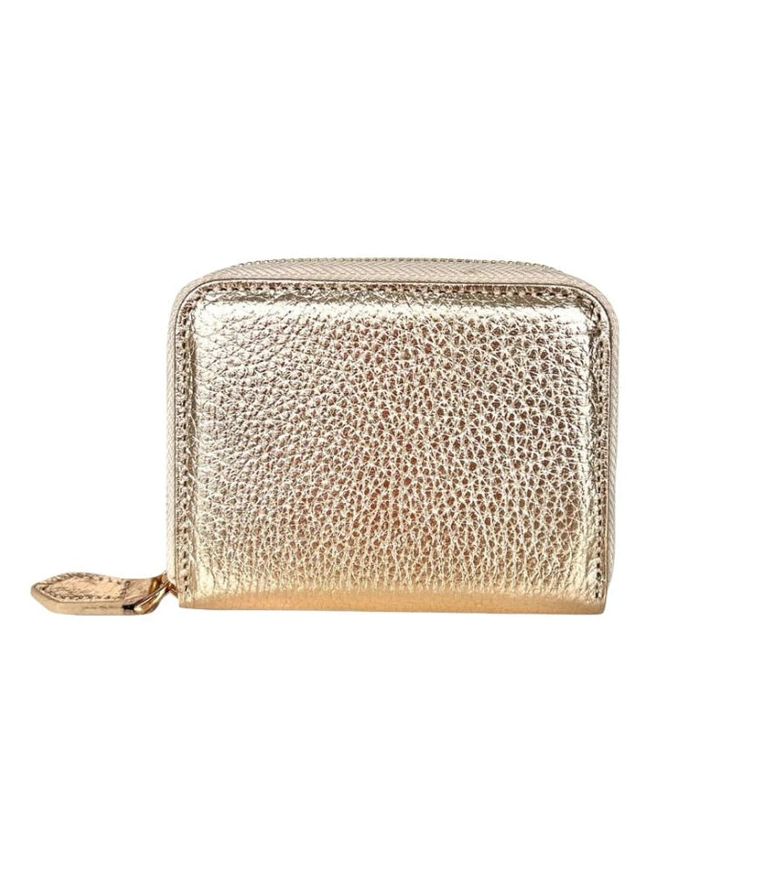Mini Genuine Leather Zipper Wallet