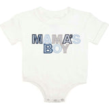 Mama's Boy Patchwork Short Sleeve Romper - White