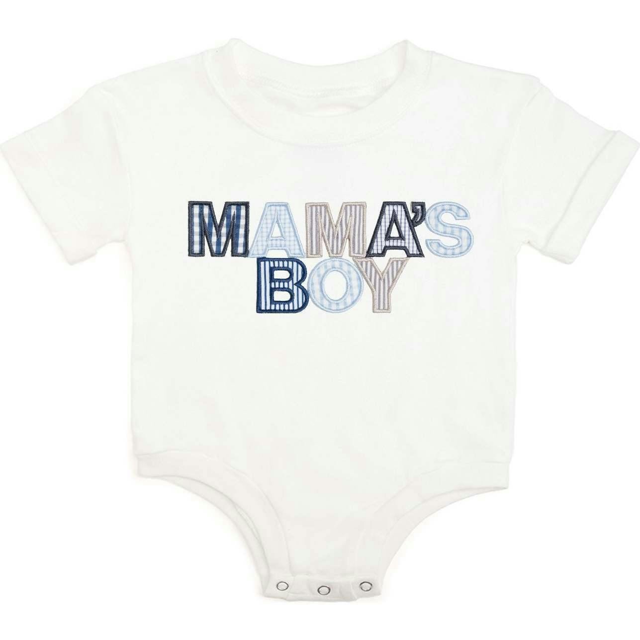 Mama's Boy Patchwork Short Sleeve Romper - White