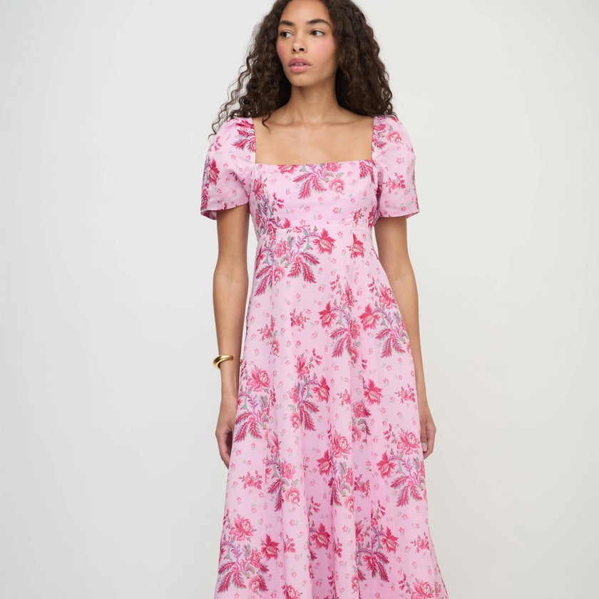 The Matilda Dress - Pink Delft Bouquet