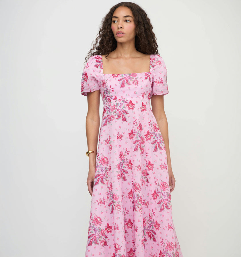 The Matilda Dress - Pink Delft Bouquet