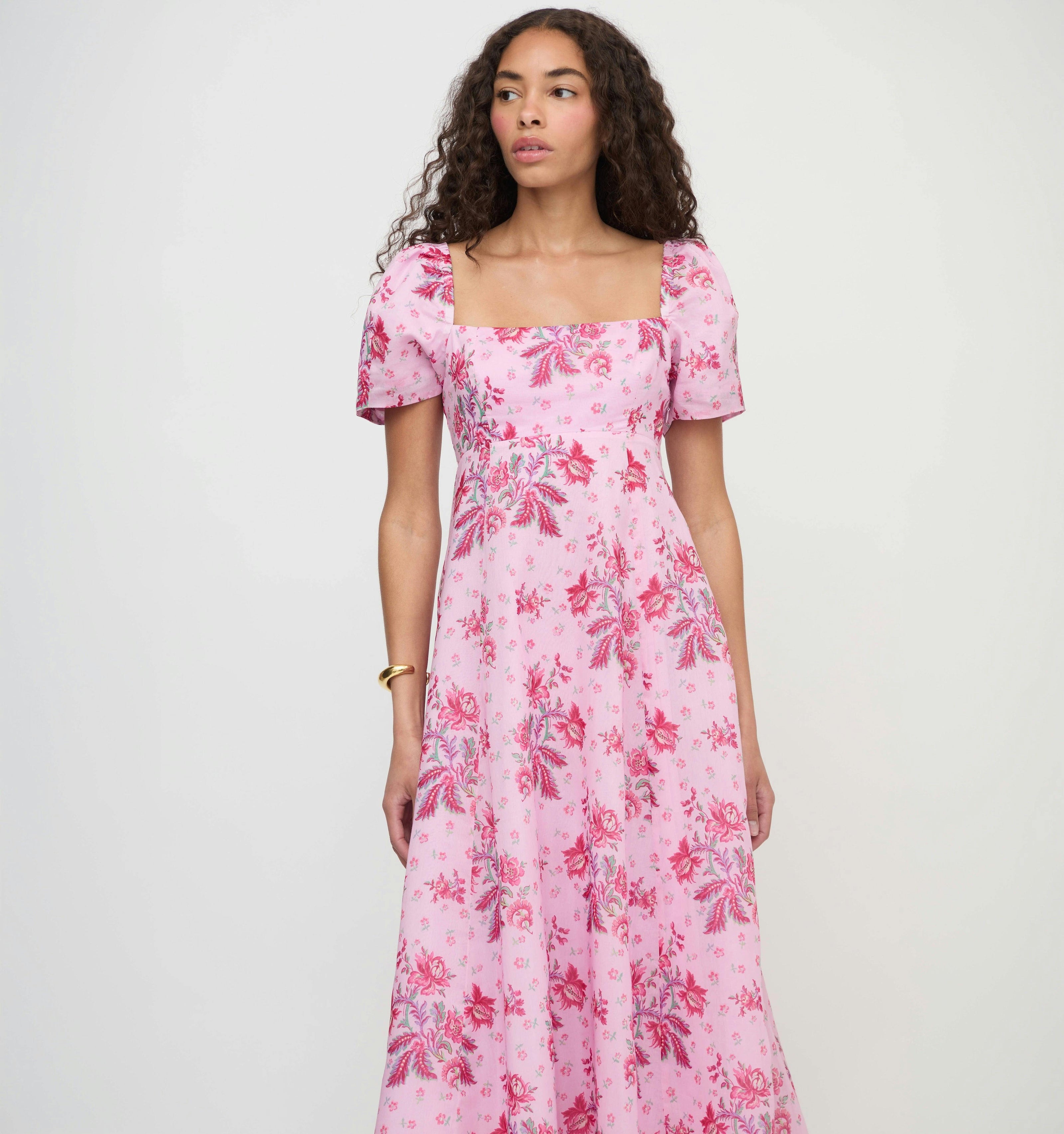 The Matilda Dress - Pink Delft Bouquet