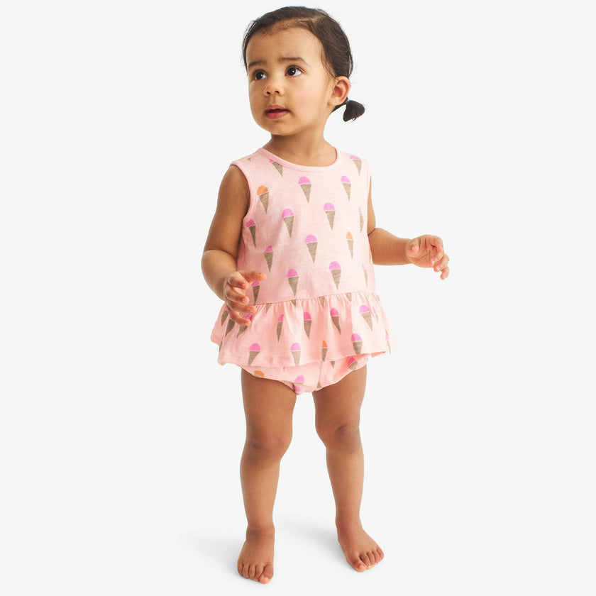 Clearance baby tank and bubble shorts set in ice cream cones