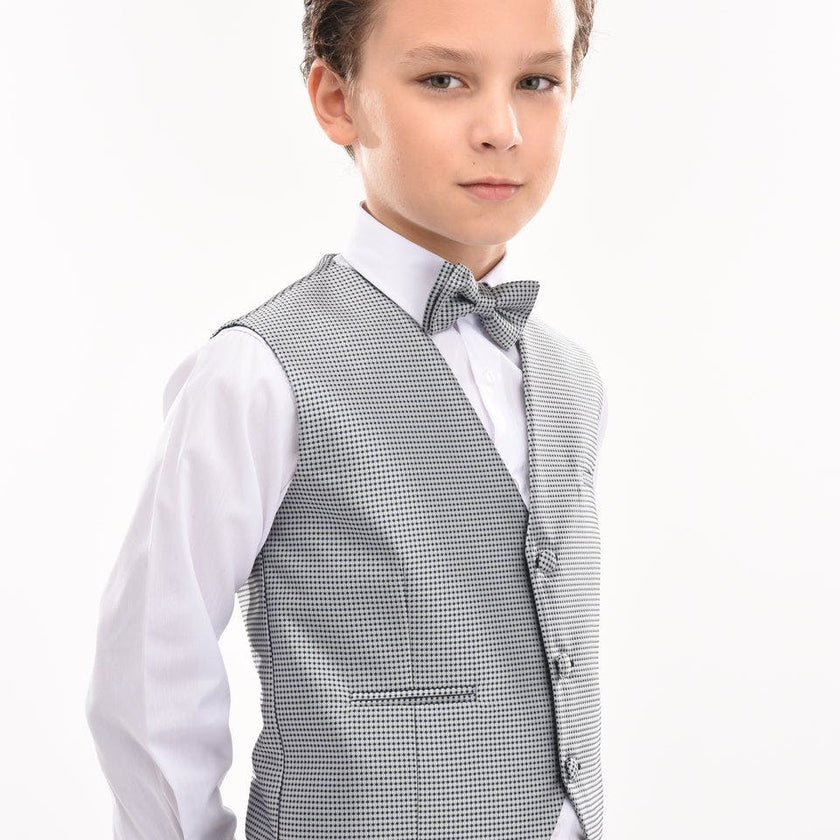 Gray Pin Vest and Bowtie
