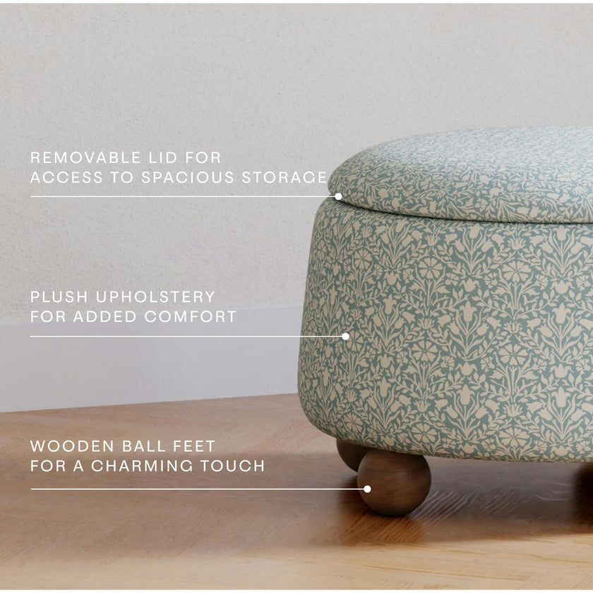Tuffet Storage Ottoman Bellflowers