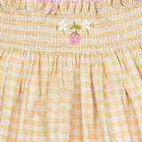 Ruffle Pant Set in Yellow Gingham/Strawberry