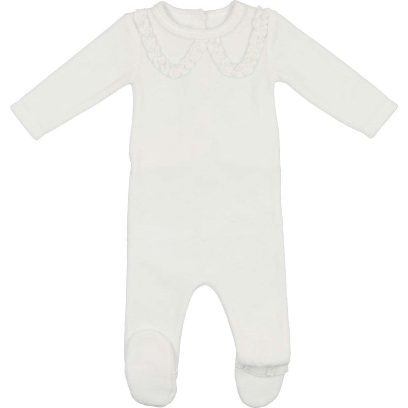 Mock Collar Velour Long Sleeve Footie