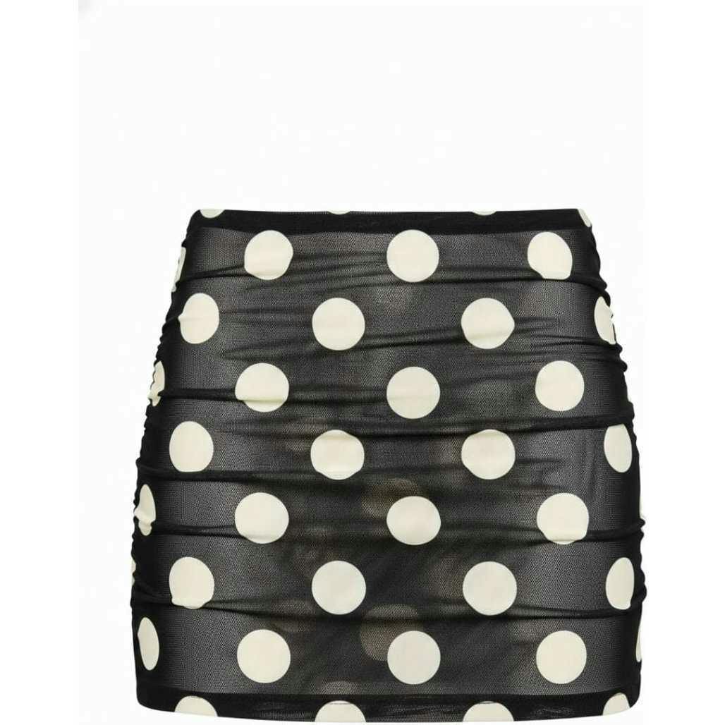 Polka Dot Ruched Micro Skirt