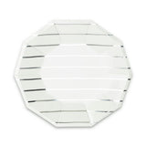 Silver Frenchie Striped Large Plates