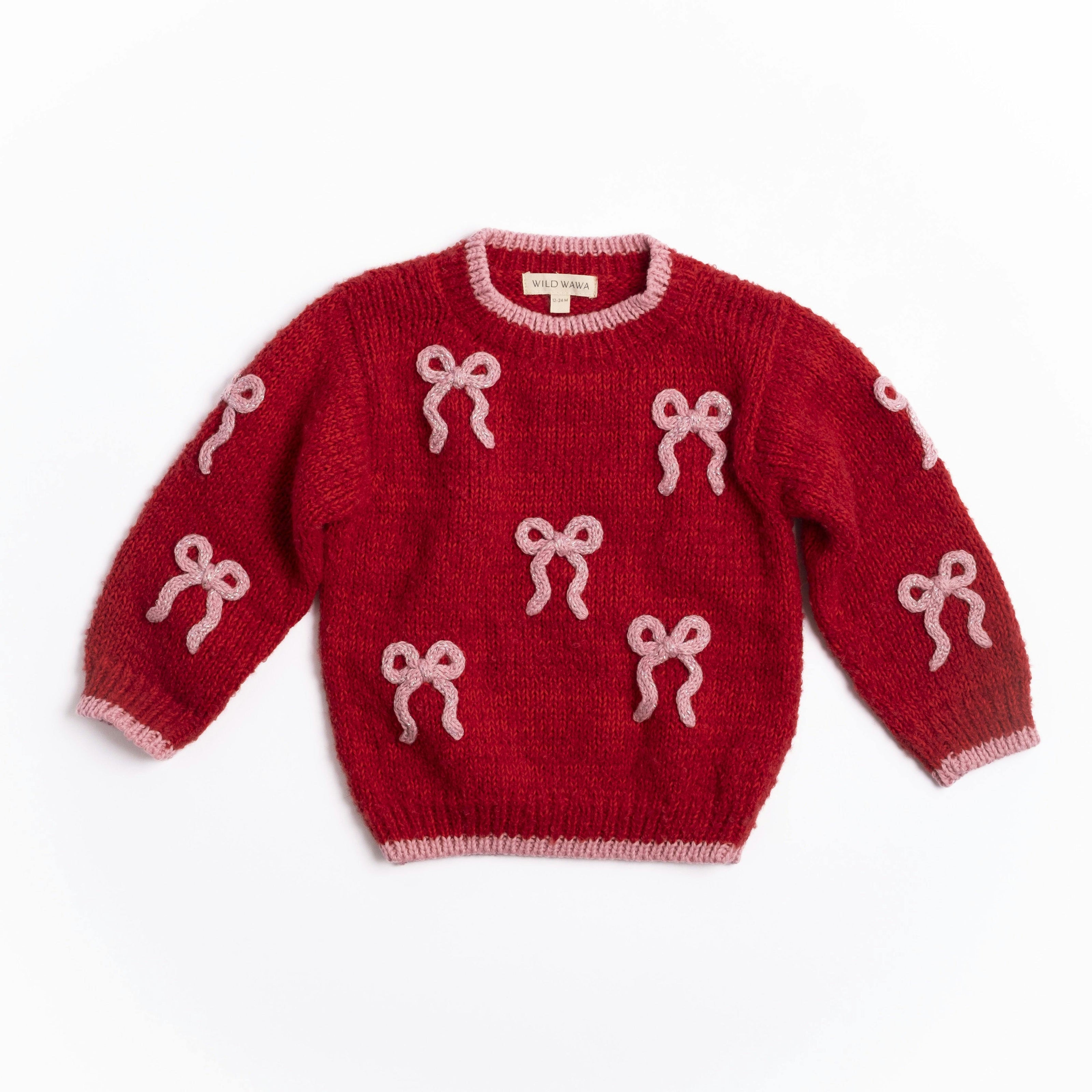 Bow Sweater in Crimson